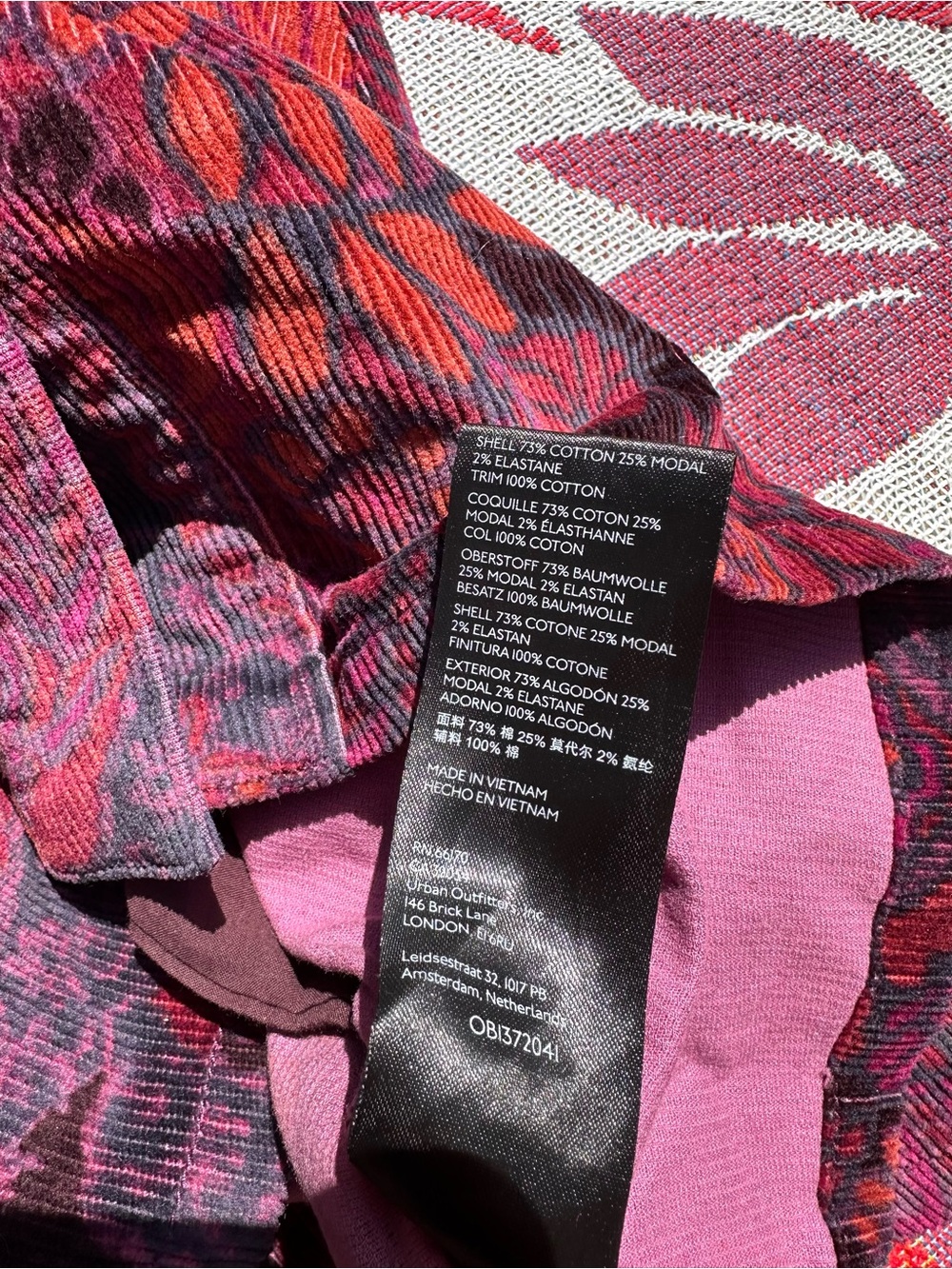 Pilcro Anthropologie Purple Paisley Corduroy Button-Front Mini Skirt - Picture 4 of 7